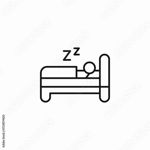 person sleeping bed icon sign vector