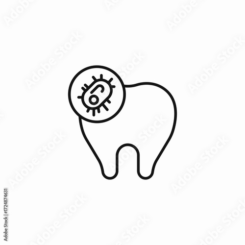 tooth bacteria icon icon sign vector