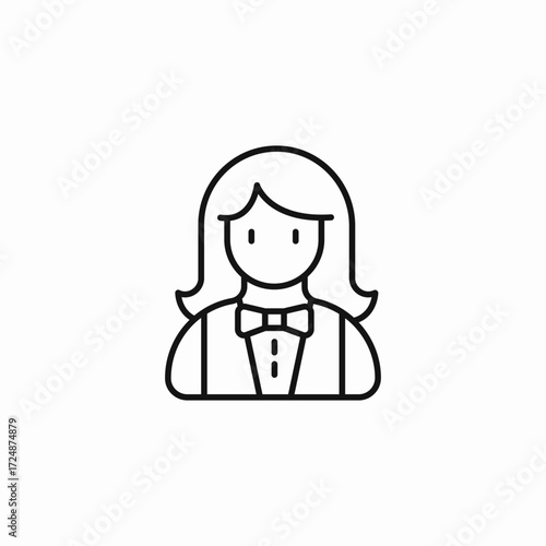 woman bellhop concierge icon sign vector