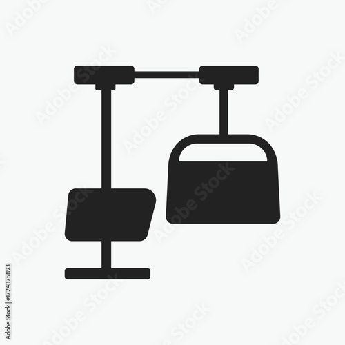 Hanging Electric Cable car cabin, funicular railway icon