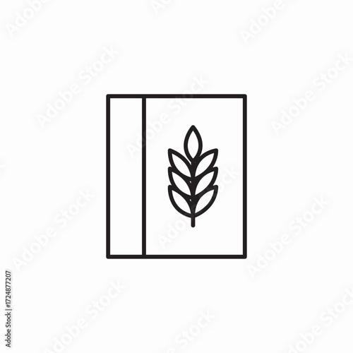 book with a wheat leaf icon sign vector