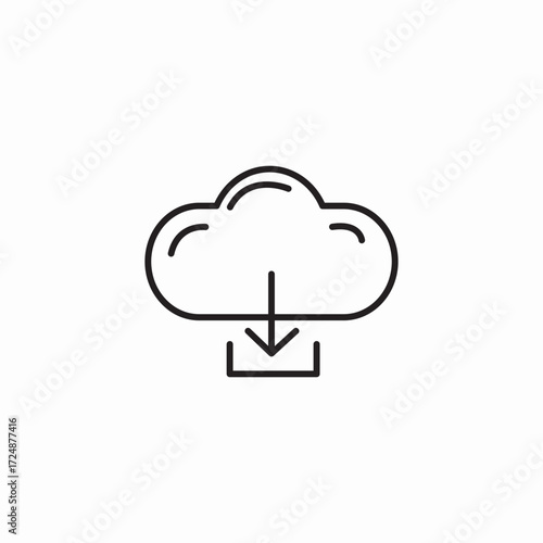 cloud download icon sign vector