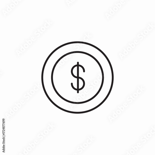 dollar coin symbol icon sign vector