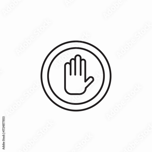 hand in stop sign icon sign vector