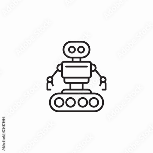 mobile robot machine icon sign vector
