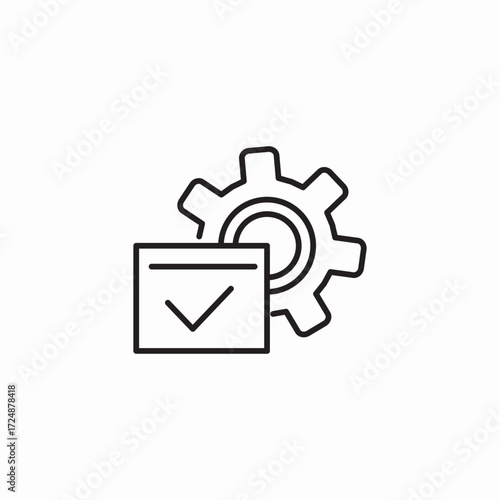 settings checkbox gear icon sign vector