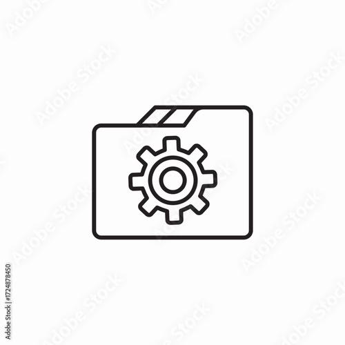 settings folder management icon sign vector