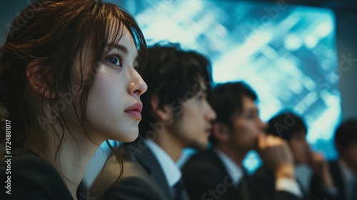 Wallpaper Mural Japanese  asian business meeting corporate conference seminar team presentation audience on transparent background Torontodigital.ca