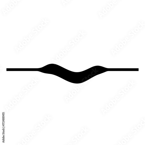 Abstract wave shape design in black on white background  
