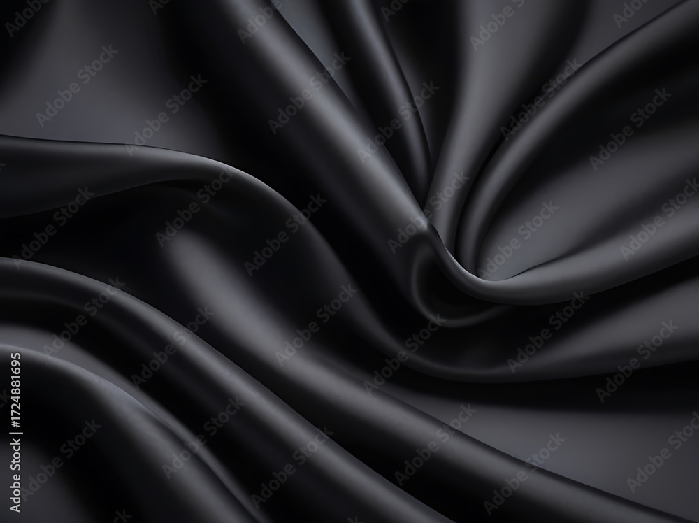 Obraz premium Luxury Silk Texture Black Gradient with Soft Folds Elegant, AI