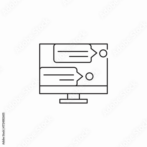 chat on monitor icon sign vector