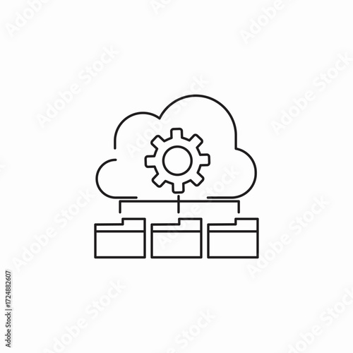 cloud data management icon sign vector
