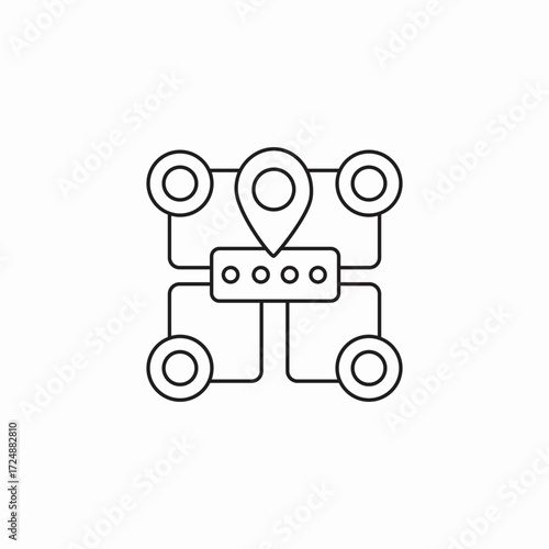 connected location points icon sign vector