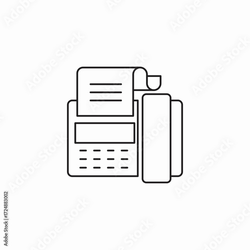 document fax machine icon sign vector