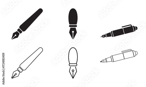 Inkpen icon silhouette and outline vector