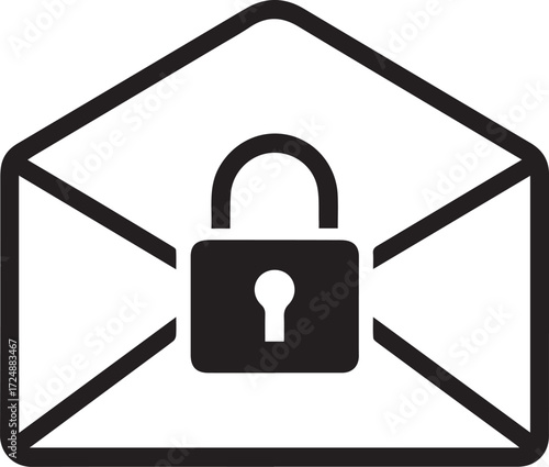 Secure envelope silhouette symbolizing confidential mail privacy and data protection