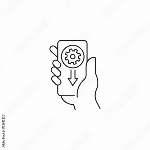 mobile system update icon sign vector