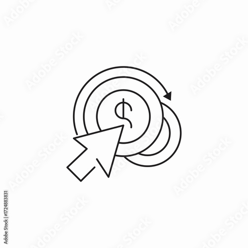 money click target icon sign vector