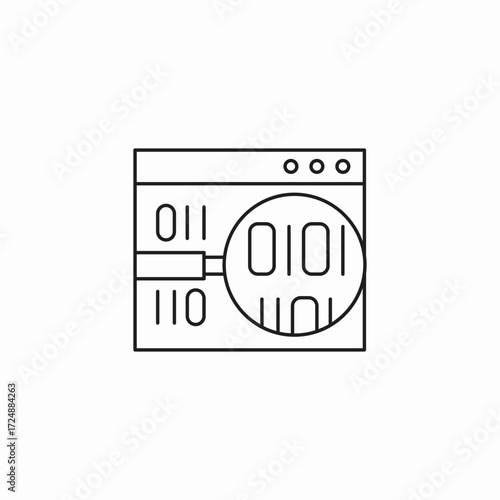 search binary code icon sign vector
