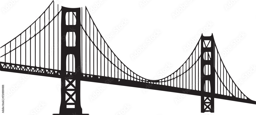 Obraz premium Iconic golden gate bridge silhouette capturing san francisco bay landmark charm