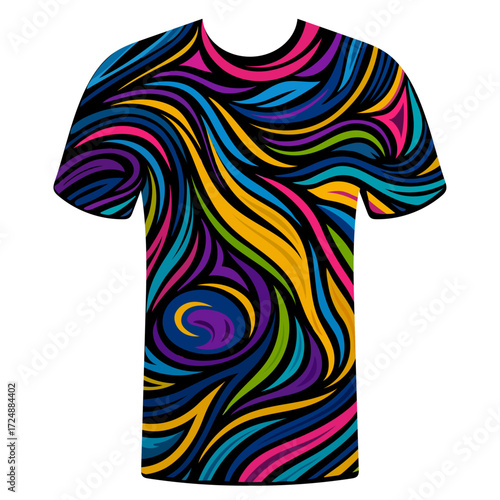Abstract Swirls T-Shirt Design, custom t shirt, editable jersey, modern abstract dress design.
