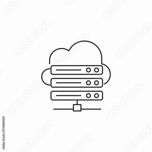 server rack cloud icon sign vector