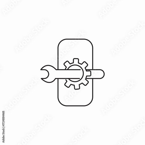 smartphone settings and gear icon sign vector