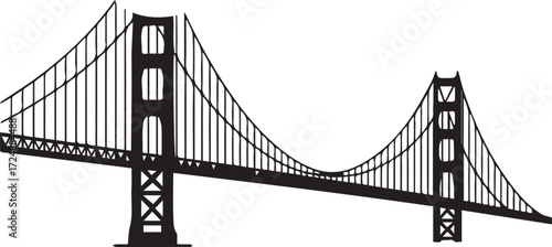 Iconic golden gate bridge silhouette capturing san francisco bay landmark charm