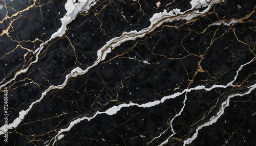 Stunning black marble with elegant gold veining and white accents creates a luxurious, modern background for sophisticated designs.
