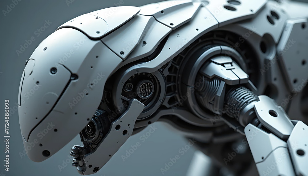 Fototapeta premium Modern Mechanical Abstract 3D Surface with Layered Steel Technology