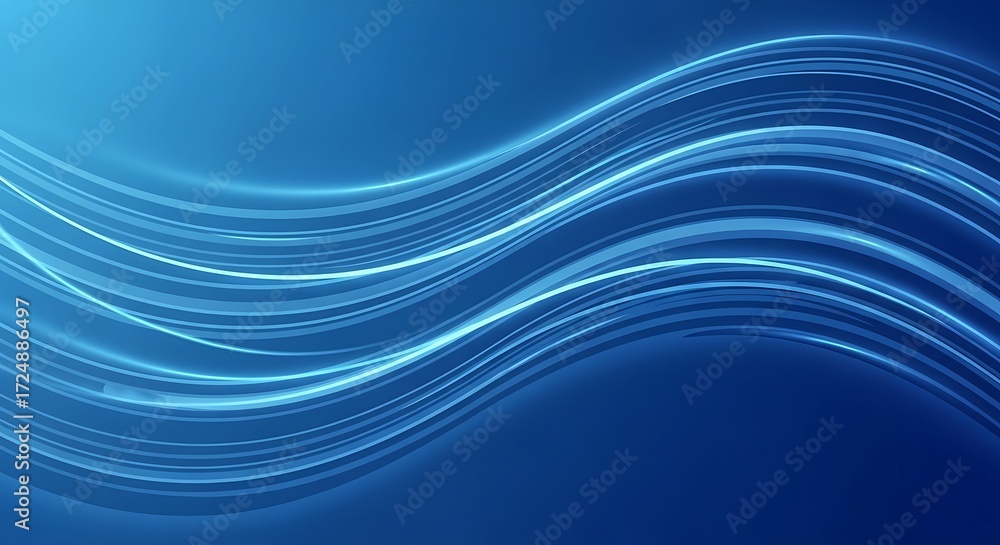 Fototapeta premium Abstract Blue Wavy Lines Background | Modern Geometric Design for Web, Tech, and Business Presentations
