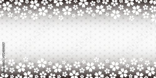 吉祥モチーフの麻の葉と桜フレーム