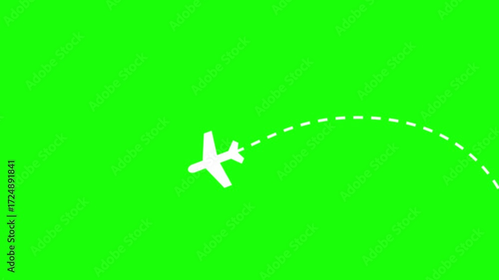 Airplane line path animation, Travel on airplane location map ...