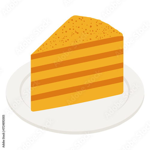 Medovik Russian honey cake flat color vector illustration template design