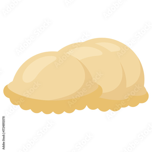 Pelmeni Russian dumpling flat color vector illustration template design