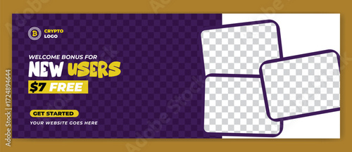 Cryptocurrency and bitcoin facebook cover template
