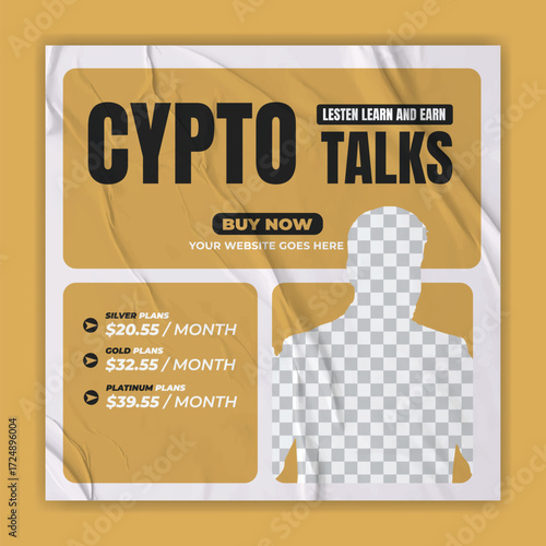 Cryptocurrency and bitcoin social media Post, Banner, Poster, Ads template design