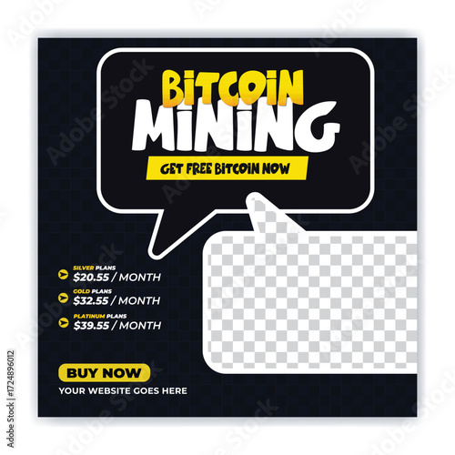 Cryptocurrency and bitcoin social media Post, Banner, Poster, Ads template design