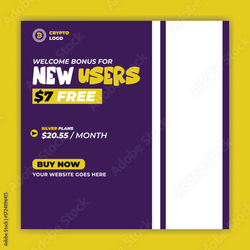 Cryptocurrency and bitcoin social media Post, Banner, Poster, Ads template design