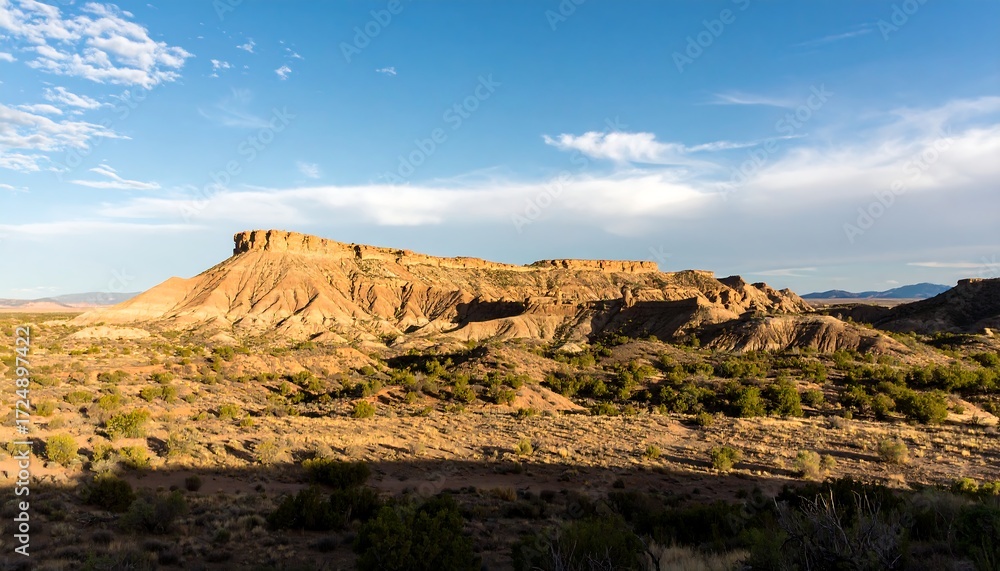 Fototapeta premium Desert landscape, mesas and foothills at sunset