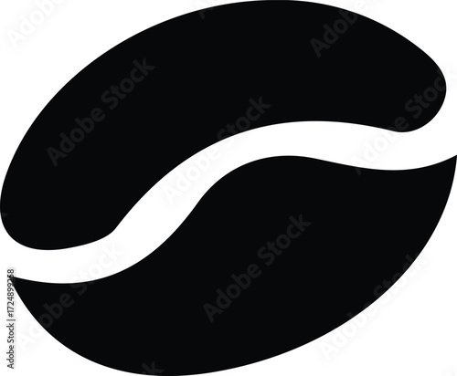 Black Coffee Bean Icon symbol