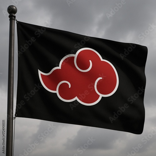 Fotografía waving hokage cartoon flag