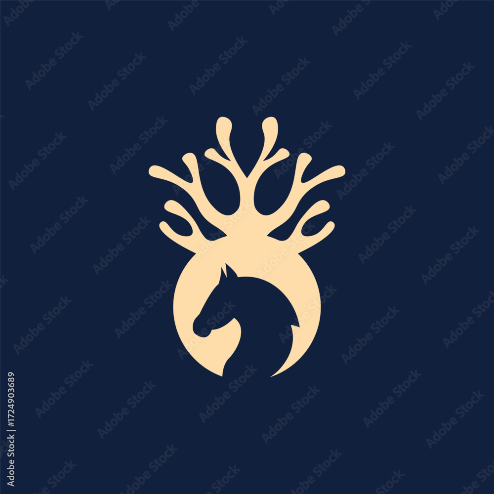 Naklejka premium Elegant Horse Nature Logo Design Inspiration