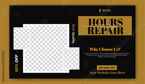 Electrical expert and House repair social media post and banner ads design 