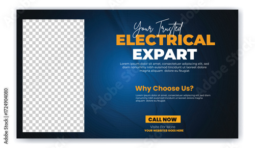 Electrical expert and House repair social media post and banner ads design 