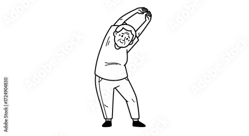Gentle stretching for seniors for flexibility and wellness, great for health campaigns and senior living resources with a black and white feel.