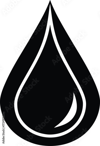 Blue Raindrop Water Icon on Transparent Background