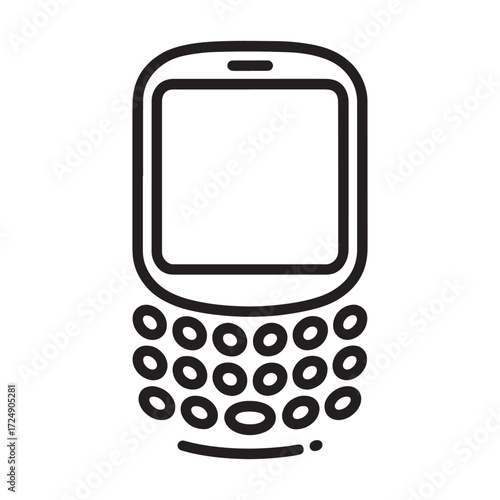 Nokia Blackberry Style Phone Icon Classic Mobile Device Vector Illustration Simple and Clean Design A Throwback to Early Smartphones and Mobile Technology Representing Communication