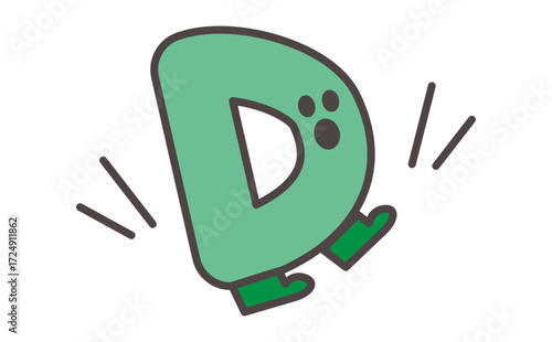 Dのアルファベットのイラストでかわいいキャラクター素材 Alphabet Letter D Cute Character Illustration