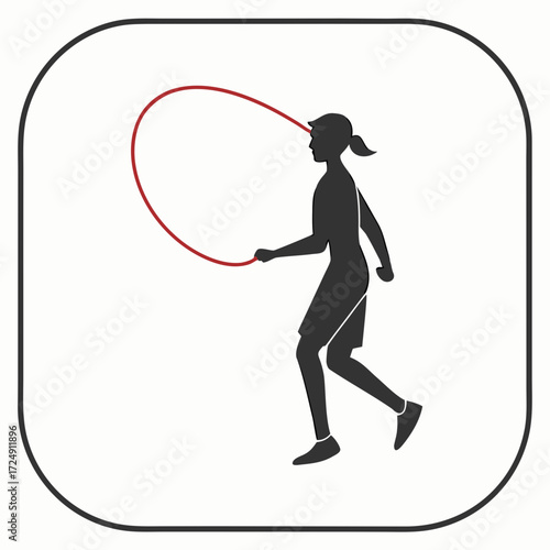 Silhouette of a person jumping rope symbolizing fitness exercise and healthy lifestyle activities